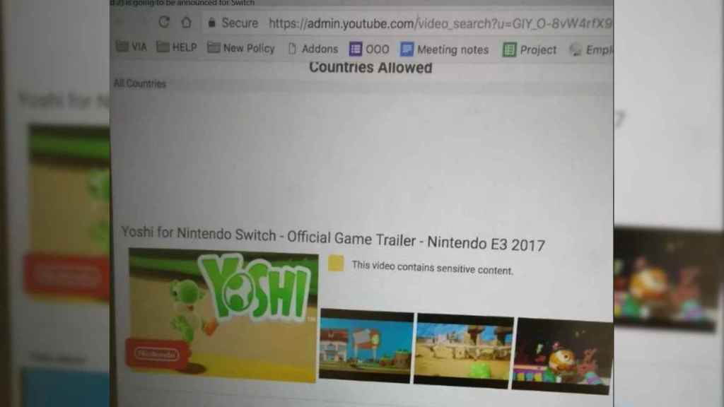 Foto filtrada de un juego de Nintendo, publicada en el 2017 y obtenida por un empleado de Google