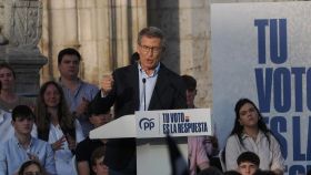 Núñez Feijóo, este martes durante un mitin del PP en Valladolid.