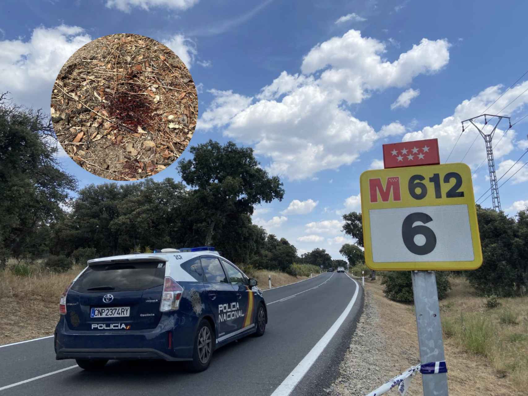 El kilómetro 6 de la M-612, donde Borja Villacís fue asesinado.