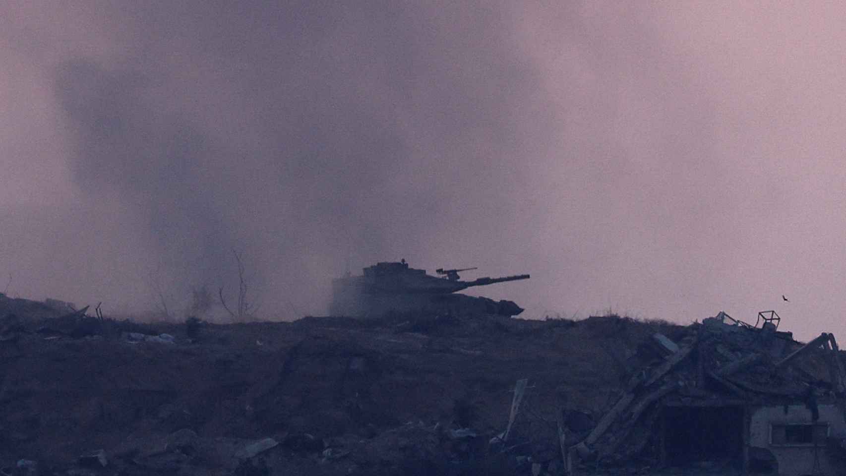 Un tanque israelí cerca de la frontera con Gaza.