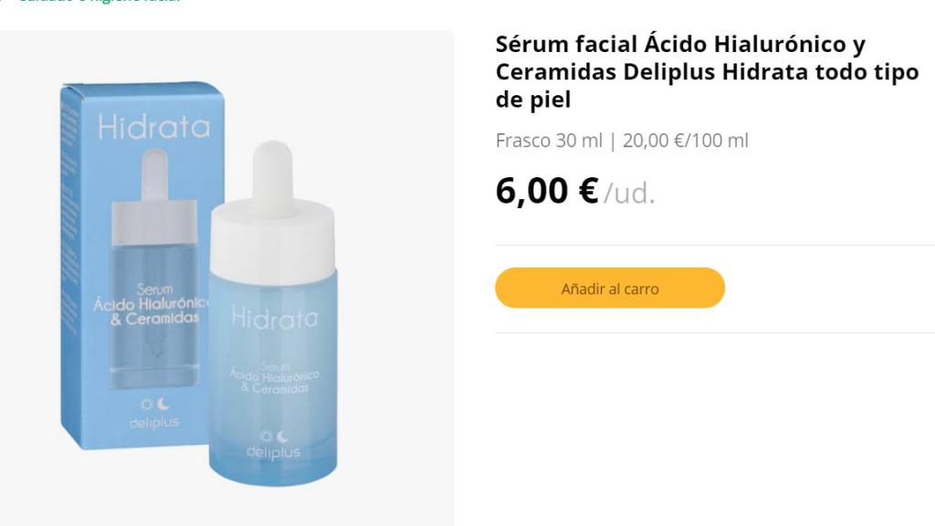 Sérum facial ácido hialurónico.