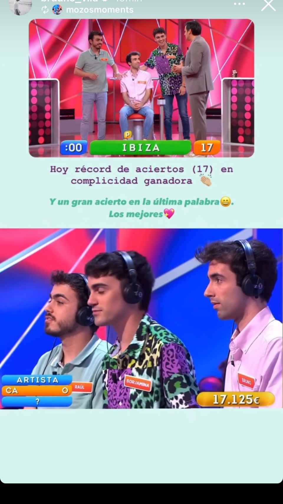 Pantallazo de una historia de la cuenta de Instagram de Bruno Vila.