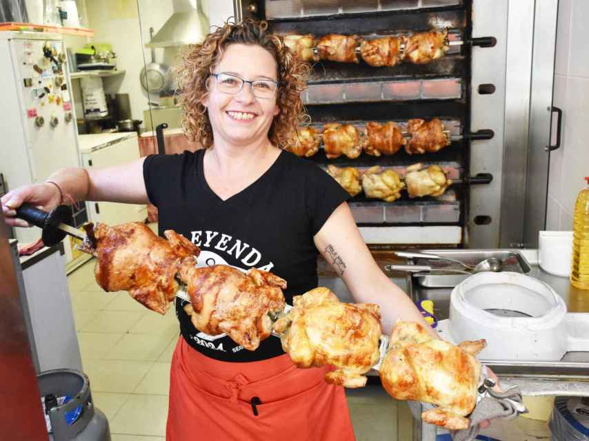 Vanessa en el asador