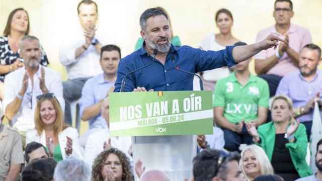 Santiago Abascal, durante el mitin en Málaga.