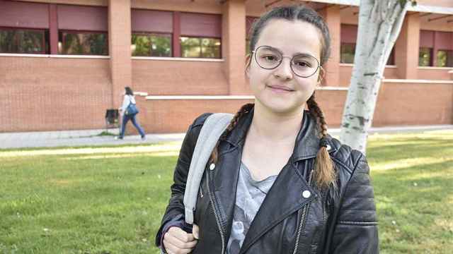 María antes de comenzar con los exámenes de la EBAU