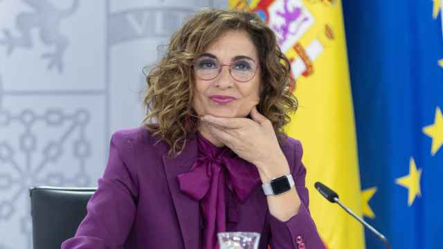 La vicepresidenta del Gobierno, María Jesús Montero, este martes en Moncloa.