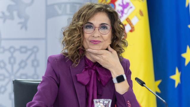 La vicepresidenta del Gobierno, María Jesús Montero, este martes en Moncloa.