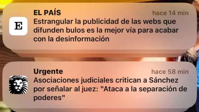 Alerta 'push' de El País.