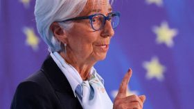 La presidenta del BCE, Christine Lagarde, durante una rueda de prensa.