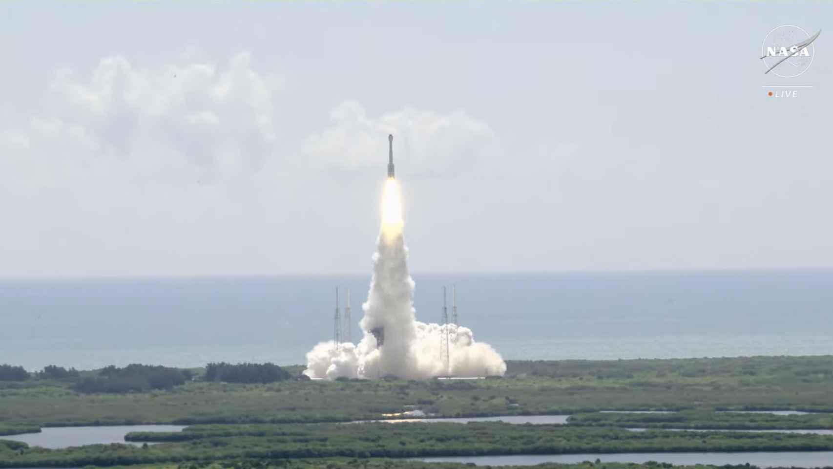 Starliner en pleno despegue.