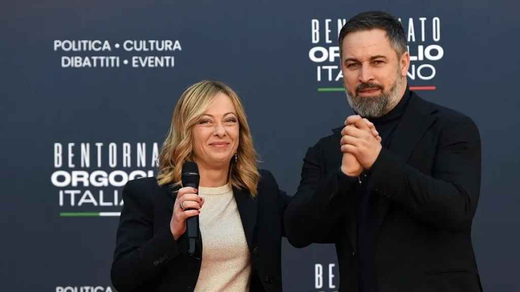 Meloni y Abascal, en un acto en Roma el pasado mes de diciembre.