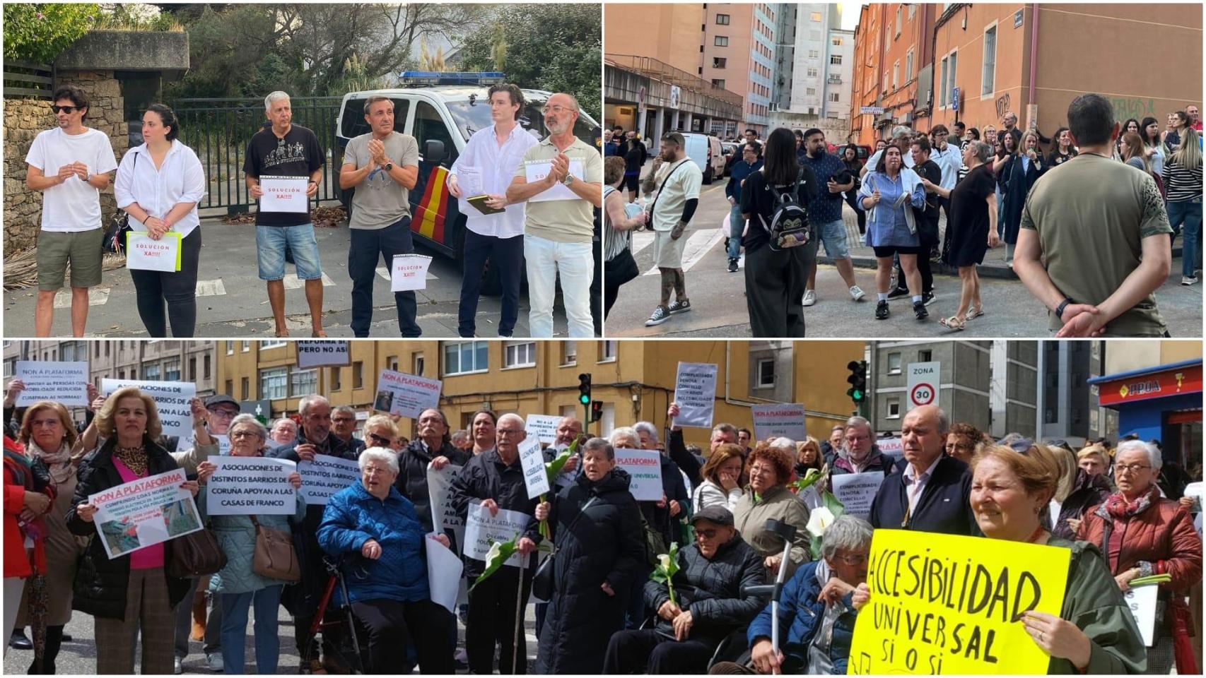 Concentraciones de protesta por vecinos de A Coruña