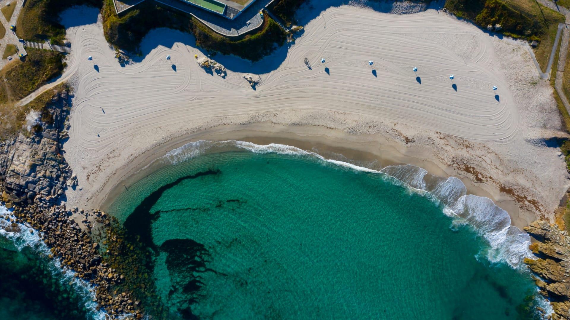 Vista aérea de la playa de Burela