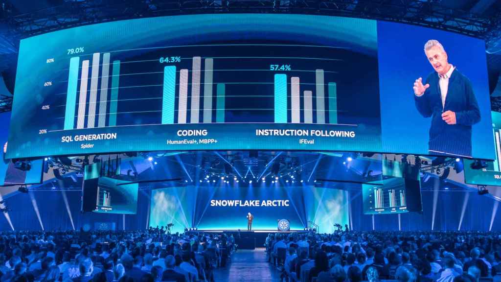 Benoit Dageville, cofundador y presidente de Producto de Snowflake, durante una de las 'keynotes' del DataCloud Summit.
