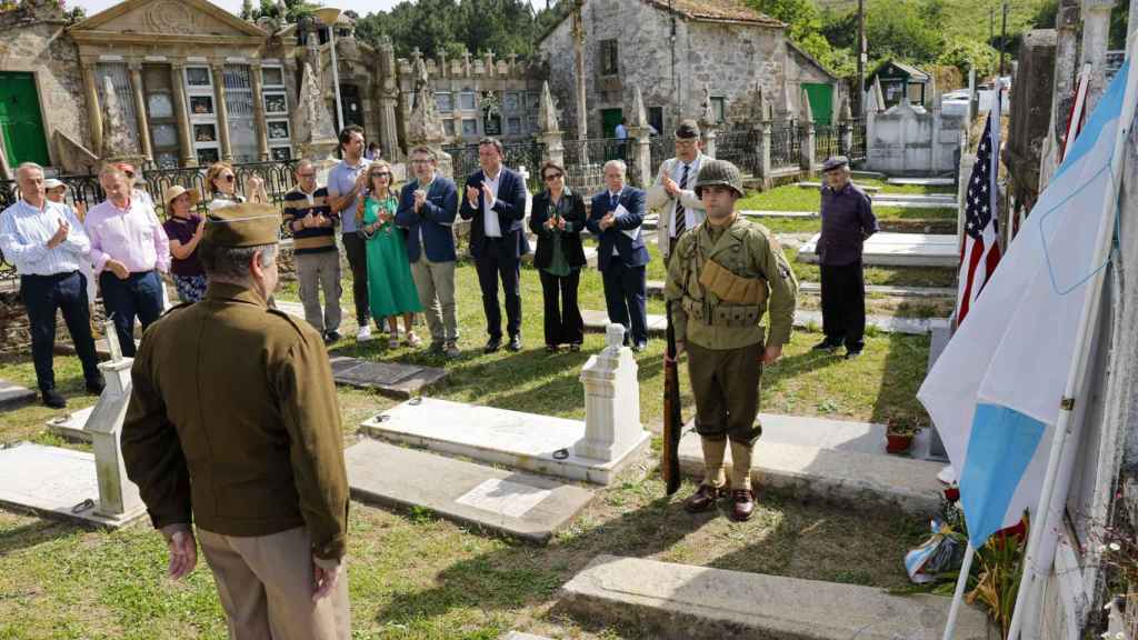 Imagen durante el homenaje a Manuel Otero, el único español que participó en el Desembarco de Normandía