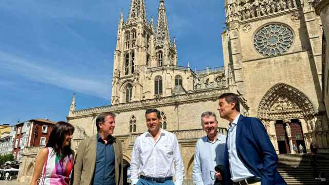 El candidato del PP a las elecciones europeas, Raúl de la Hoz, este jueves en Burgos