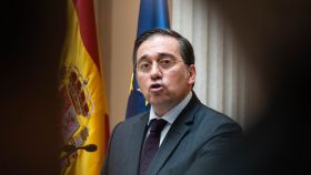 José Manuel Albares, ministro de Asuntos Exteriores, este jueves en el Palacio de Viana.
