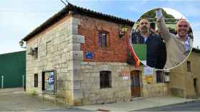 Ayuntamiento de Villán de Tordesillas, junto a Santiago Abascal y Jorge Buxadé.