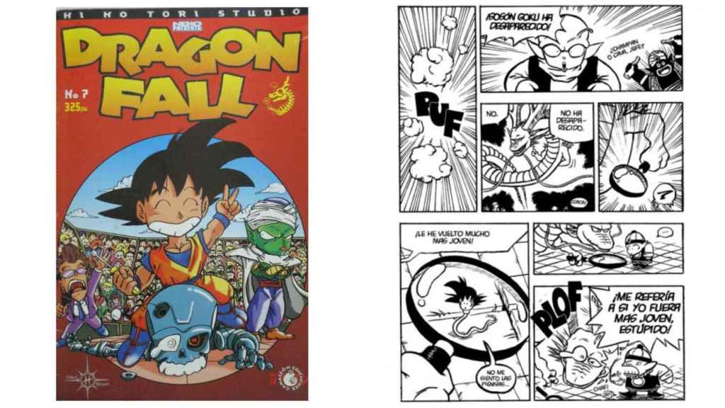 Portada y contenido del cómic Dragon Fall.