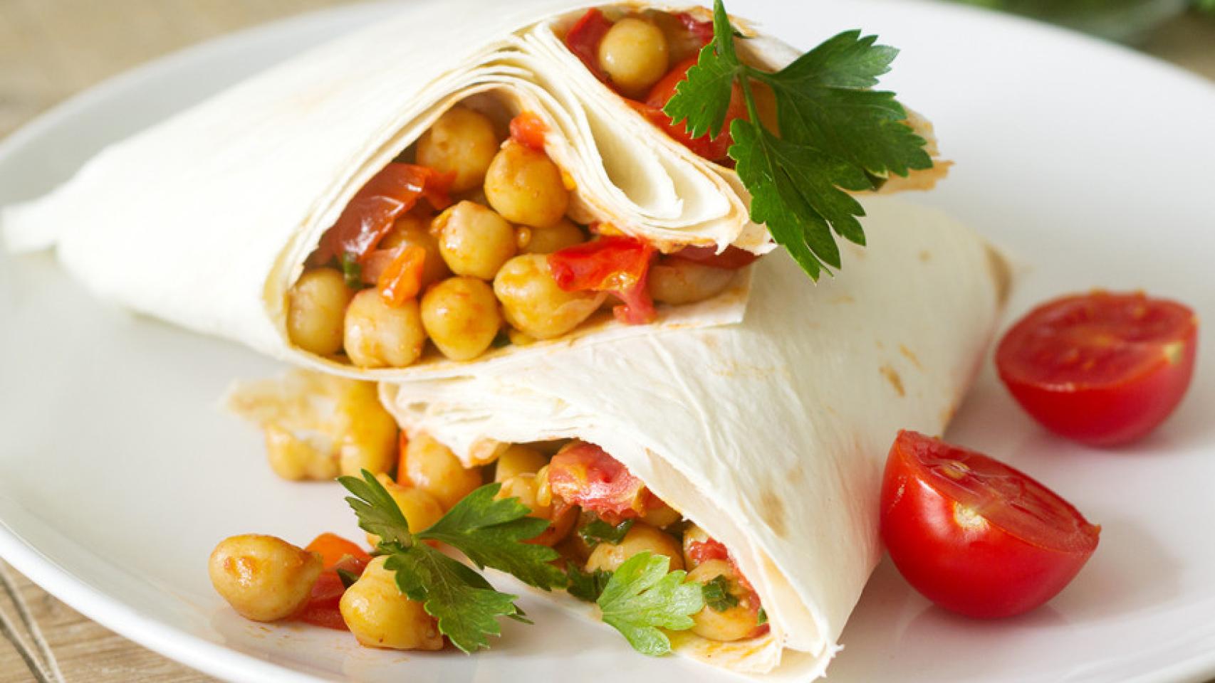 Burrito de garbanzos.