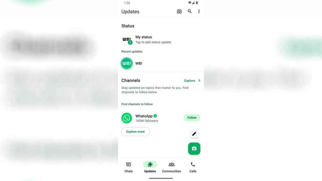 La nueva interfaz de la sección de estados de WhatsApp