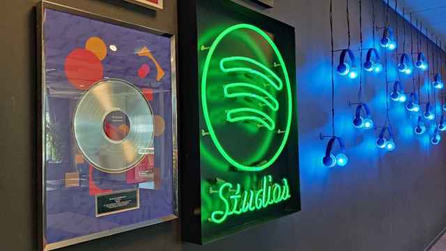 La entrada a los Spotify Studios en la sede central de Spotify