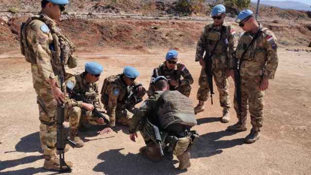 Práctica específica de jefes de patrulla de la misión Unifil en El Líbano, comandada por España.