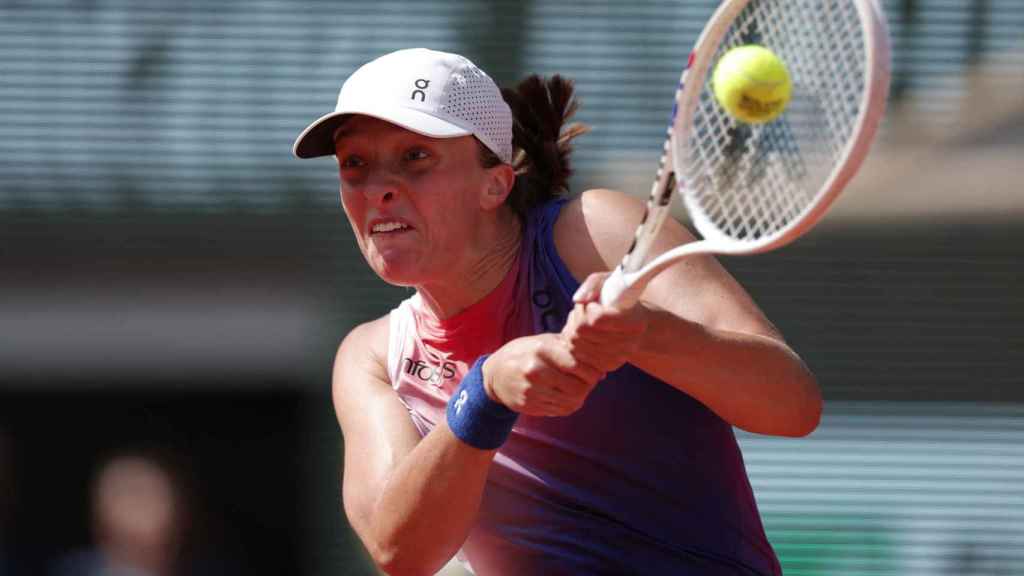 Iga Swiatek, durante el partido de semifinales de Roland Garros