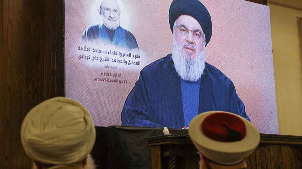 El líder de Hezbolá, Sayyed Hassan Nasrallah, en un discurso televisado hace unos días.