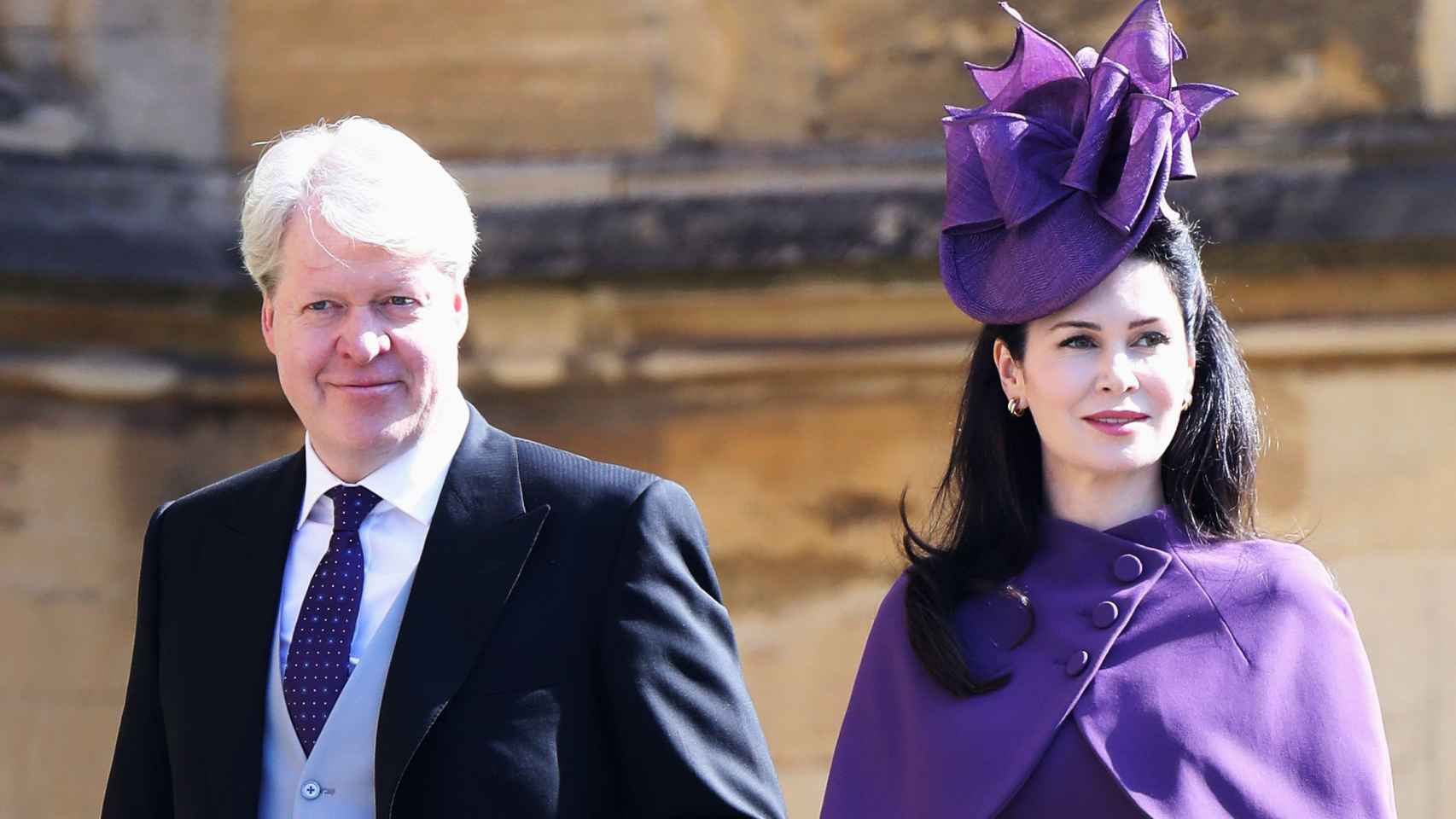 Charles Spencer y Karen Gordon en la boda de Harry y Meghan.