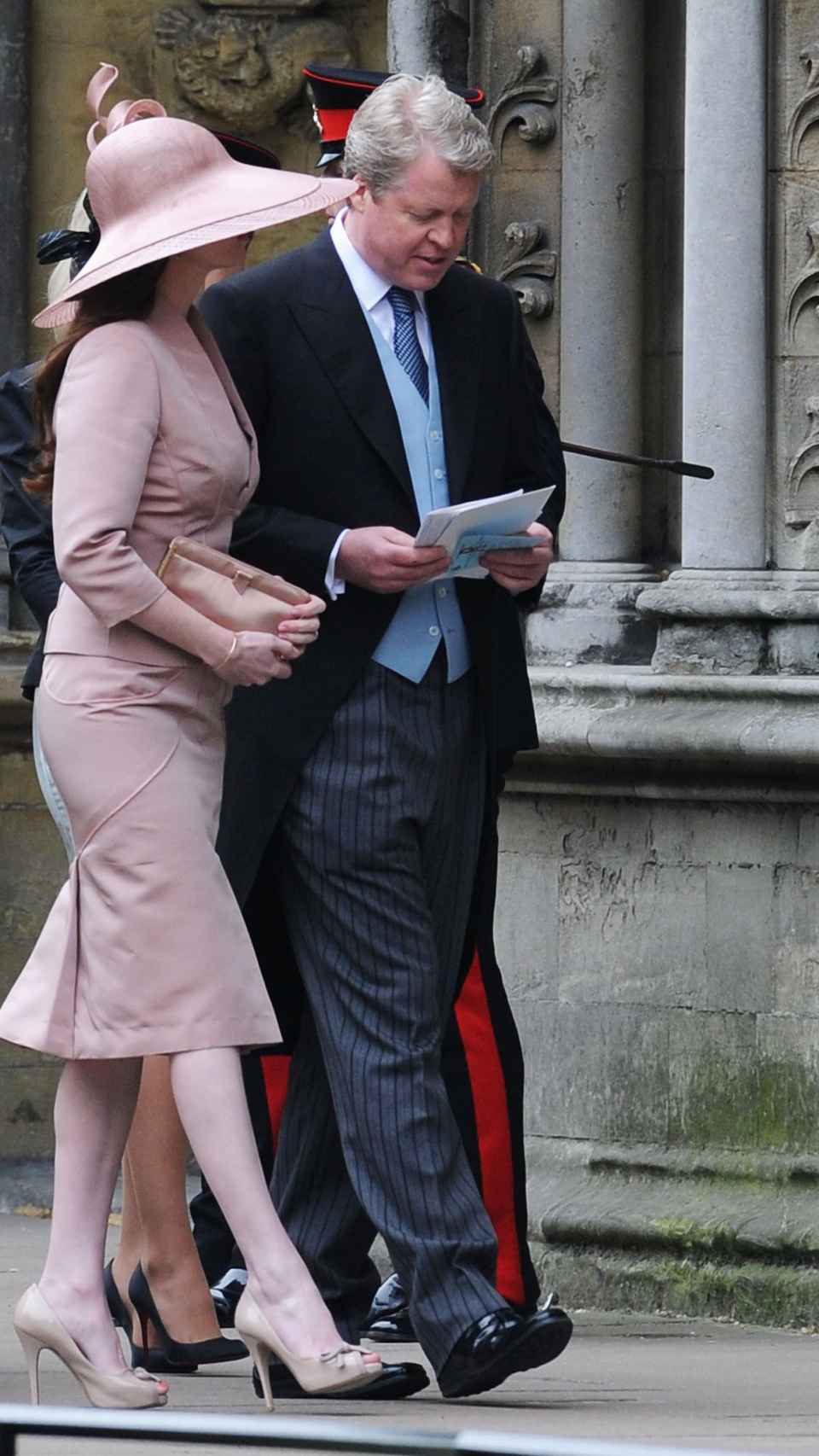 Charles Spencer y Karen Gordon en la boda del príncipe William y Kate Middleton.