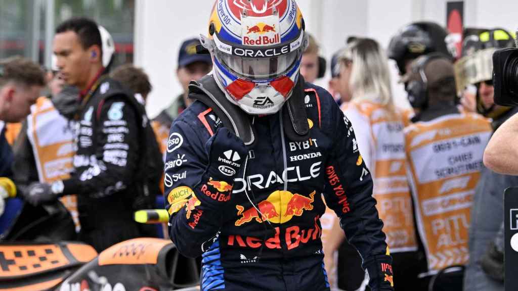 Max Verstappen celebra su triunfo en Montreal.