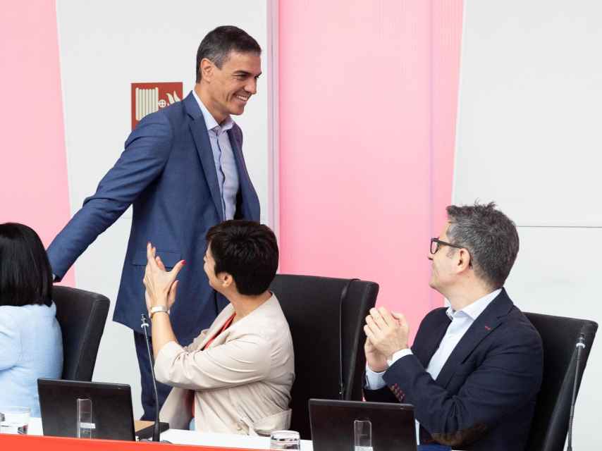 Pedro Sánchez, a su llegada a la reunión de la Comisión Ejecutiva Federal del PSOE.