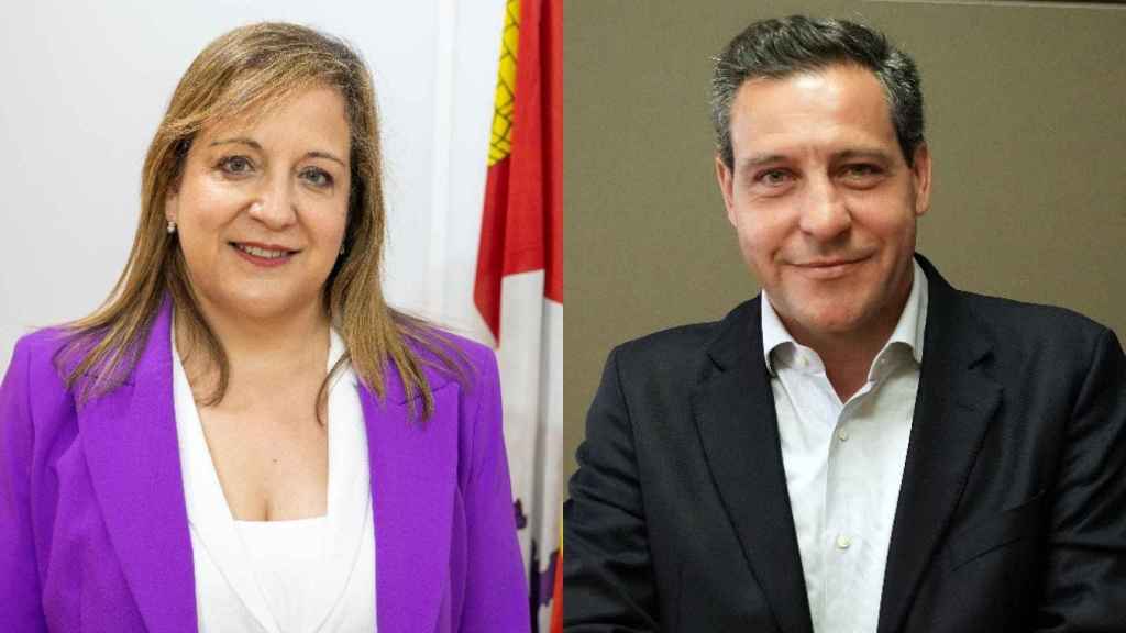 La candidata del PSOE a las europeas Iratxe García y el del PP Raúl de la Hoz, en un montaje de EL ESPAÑOL