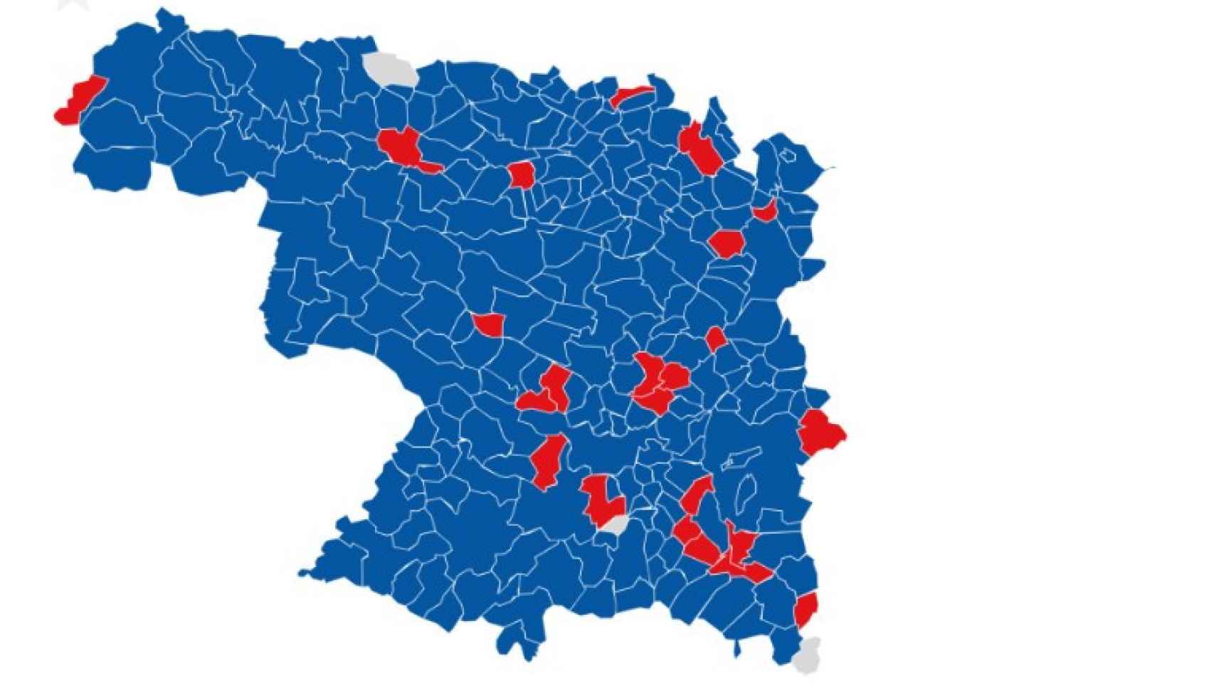 Mapa de la la provincia de Zamora tras las europeas