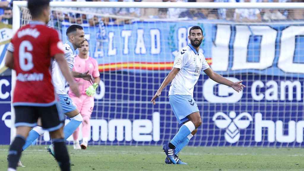 Einar Galilea durante el Málaga CF vs. Celta Fortuna