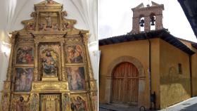 El retablo renacentista junto a una imagen de la iglesia de San Salvador de Palat del Rey