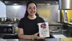 Paulina en el Restaurante Habanero Taquería con el sello Copil