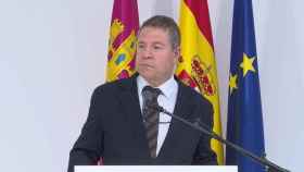 El presidente de Castilla-La Mancha, Emiliano García-Page, durante una rueda de prensa este lunes.