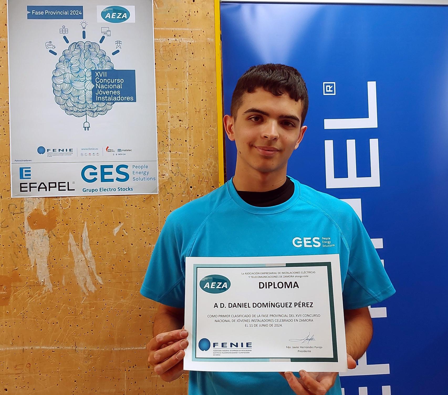 Daniel, ganador del XVII Concurso Provincial de Jóvenes Instaladores de Zamora
