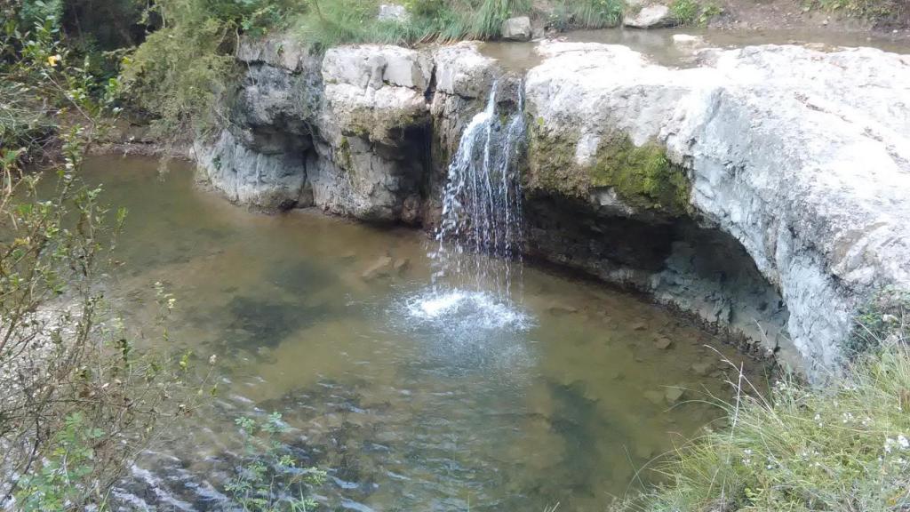 Cascada sobre la poza del Pla de l'Hort, Parc Natural de Montesquiu