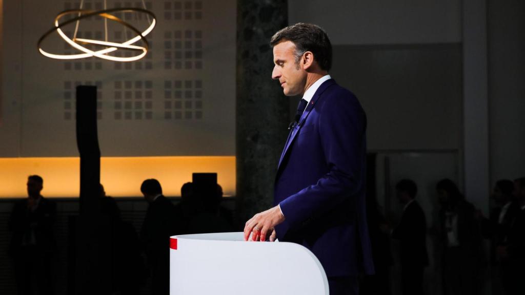 El presidente francés, Emmanuel Macron, este miércoles en rueda de prensa en París.
