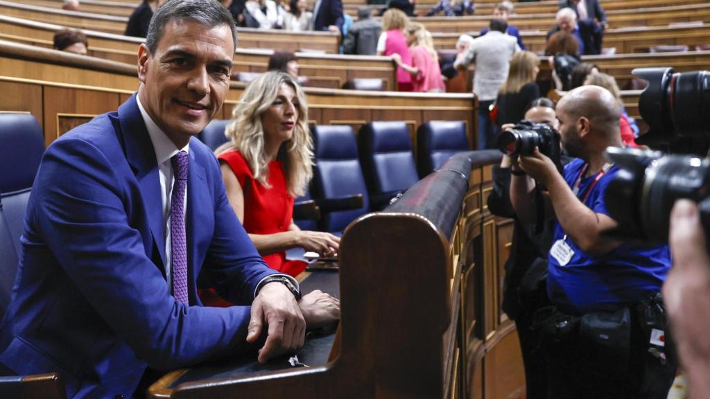 El presidente del Gobierno, Pedro Sánchez, este miércoles en la sesión de control al Gobierno.