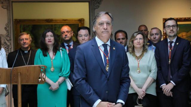 Archivo. Carlos García Carbayo durante la festividad de San Juan de Sahagún