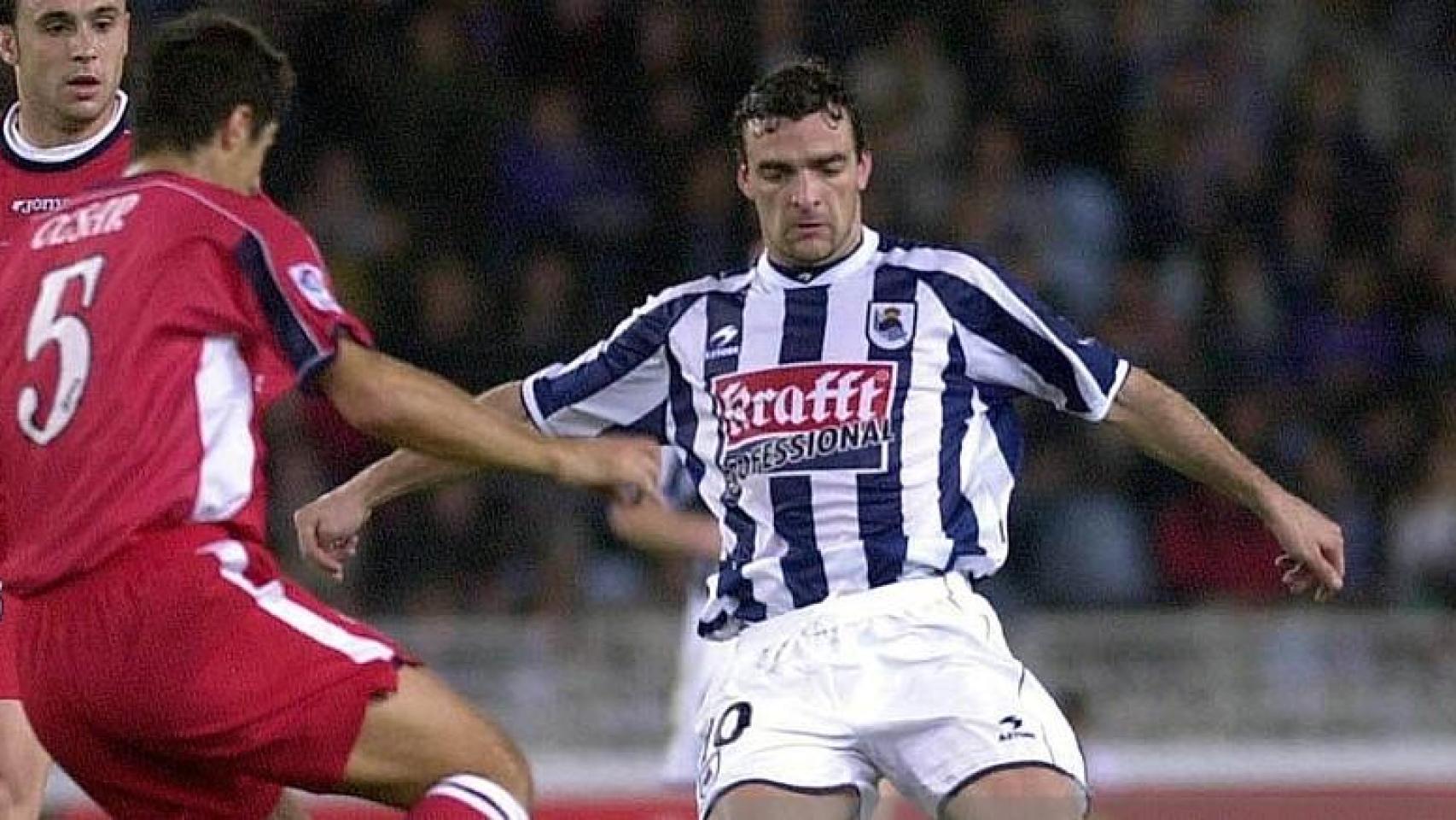 Javi de Pedro, durante su etapa como futbolista en la Real Sociedad