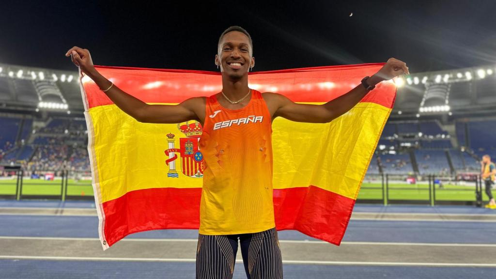 Jordan Díaz, tras ganar el oro de triple salto en el Europeo de Roma 2024