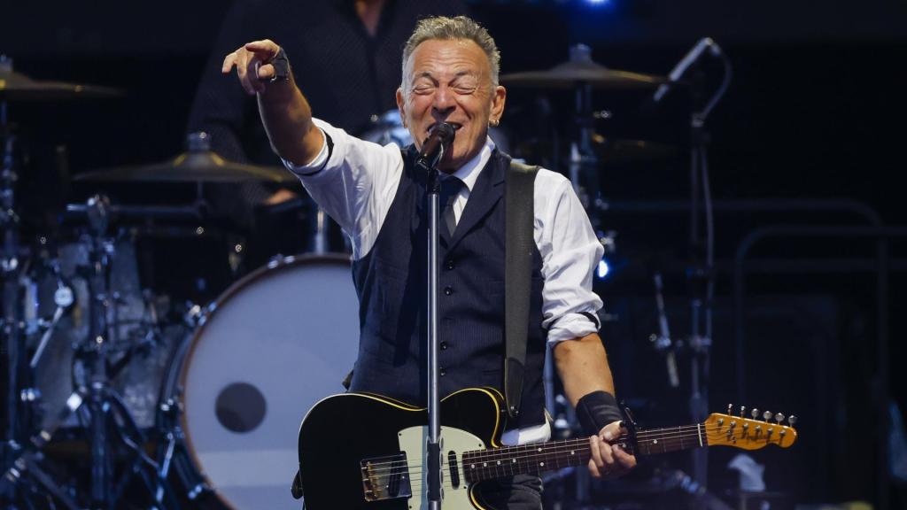 Bruce Springsteen durante el concierto en el Metropolitano. Foto: EFE / Juanjo Martín