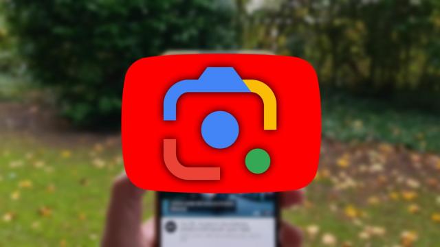 Mezcla del logo de YouTube y Google Lens