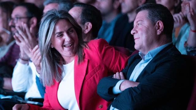 Tolón y Page durante un mitin previo a las elecciones del 28M celebrado en Toledo.