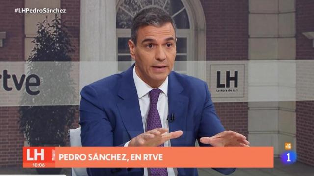 Pedro Sánchez, durante su entrevista en el programa La Hora de la 1, de TVE, este miércoles.